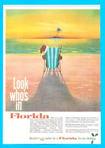1963 Florida tourism vintage PRINT AD Santa on the beach Gay parades Gator Bowl - Picture 1 of 3