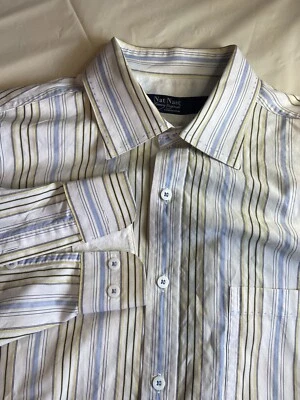 Men's Nat Nast Luxury Original Long Sleeve Striped Dress Shirt- Size M - Image 1 of 4