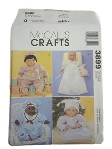 McCalls 3899 vestiti bambola modello da cucire 3 taglie da 8 a 16 pollici nuovi non tagliati - Foto 1 di 4