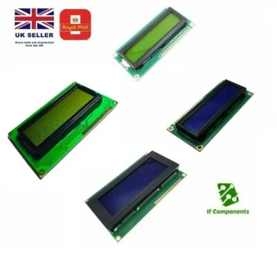 IF COMPONENTS LCD 16x2 20x4 YELLOW/BLUE Display Modules HD44780 Arduino PIC AVR Raspberry PI
