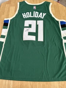 Jrue Holiday Milwaukee Bucks Autographed Jersey JSA Certified - Picture 1 of 5
