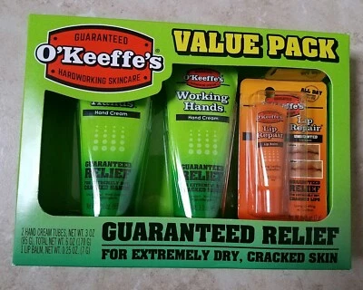 OKeeffe's Hardworking Cuidado de la Piel Value Pack Trabajo Crema de Manos Bálsamo Labial Reparación Nuevo Foto 1 de 3