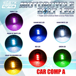 Motorcycle Screw Triple SMD LED Bolt Lamp Car License Plate Light High Power (B) - Picture 1 of 7