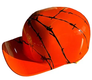 Custom Hydro Dipped HiVis Orange BarbedWire Doughboy Mikes ProLid novelty helmet - Picture 1 of 7