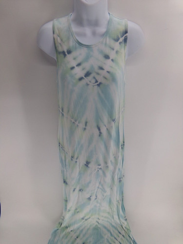 VETEMENTS Maxi abito da donna blu Tie Dye Jersey Fsl taglia SMALL