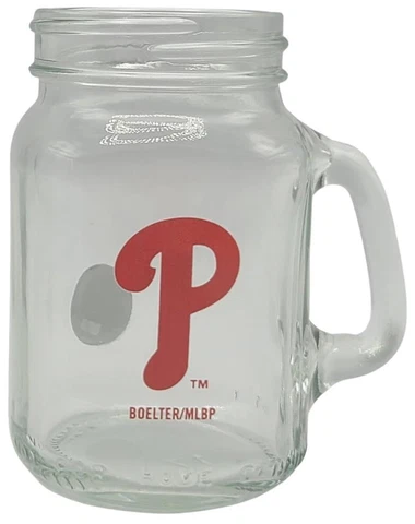 Licensed MLB 4oz Mini Mason Jar/Shot Glass (Philadelphia Phillies) Cover