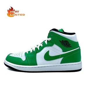 Nike Air Jordan 1 Mid Lucky Green Sneaker New With Box Men's Women's Shoes 40-46 - Picture 1 of 6