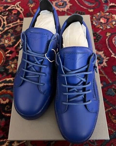 NWB Giuseppe Zanotti Double Zip Sneakers W 38 Blue MSRP $650 - Picture 1 of 8