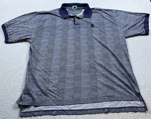 Vintage Izod Golf Polo Shirt Mens Large Checked Blue White Tee Embroidered - Picture 1 of 9