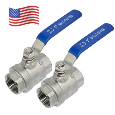 1 inch 1" Ball Valve,316 Stainless Steel Full Port,2-Piece, 1000WOG, 2Pack - Image 1 of 4