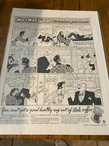 Pubblicità fumetto vintage 1935 Mr. & Mrs. Goof Chase & Sanborn's Coffee - Foto 1 di 1