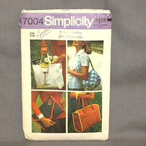 Vintage 1975 Simplicity 7004 Pattern Set of Bags Partly Cut - Picture 1 of 4