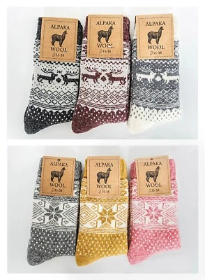 Alpaca Socks extra thick embroidered Christmas Reindeer gift limited edition - Image 1 of 4