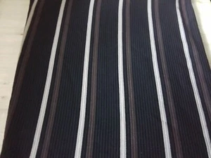 Strickstoff Sweat schwarz natur braun Streifen mittelschwere Qualität 150×250 cm - Bild 1 von 5