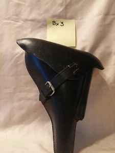 Black Leather Germann Shell Type Holster For P08 Luger, P38 Or Semiliar Pistol - Picture 1 of 8