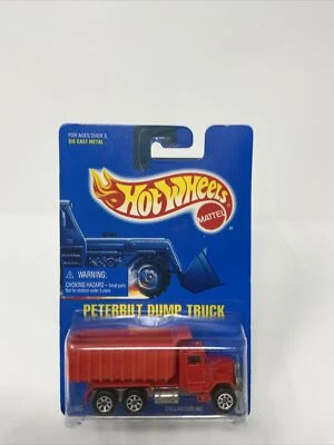 HW Hot Wheels Blue Card #100 Peterbilt Dump Truck 7 spoke wheels MOC - Image 1 of 4