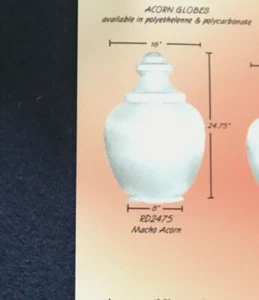 Outdoor Lamp Replacement Macho Acorn Globes White, Large - Picture 1 of 1