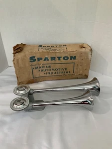 Vintage 1950's Sparton Chrome Double AirHorn, Car/Truck/Boat-Very Good - Picture 1 of 14