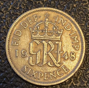 1948 GREAT BRITAIN 6 PENCE  - Picture 1 of 2