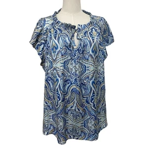 NWT Lane Bryant Top Shirt Womens Size 22/24 Multicolor Silky Satin Popover - Picture 1 of 7