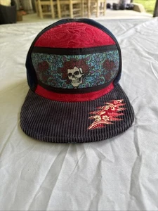 Grateful Dead Themed Adjustable Trucker Hat “Steal Your Face “ Skull & Roses - Picture 1 of 11