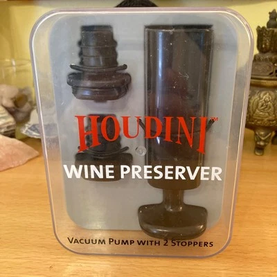 Conservador de vino Houdini ~ Bomba de vacío con 2 tapones - Usado en excelente estado Foto 1 de 2