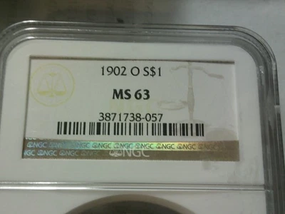 1902 年 O 版摩根银元 MS63 — 第 1/3 张图片