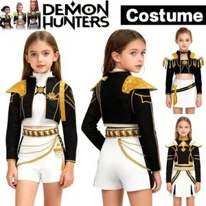 Kids Girls K-Pop Demon Hunters Costume Rumi Mira Zoey Cosplay Fancy Dress UK