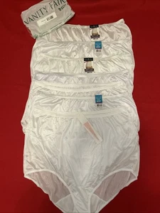 (7) Paar Vanity Fair & Shadow Line Oma Höschen Rehkitz Gr. 11 4XL Nylon Slip Neu mit Etikett - Bild 1 von 2