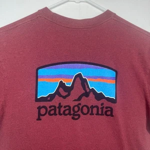 Patagonia Mens Responsibili Tee Burgundy Graphic T Shirt Short Sleeve Sz XS - Picture 1 of 12