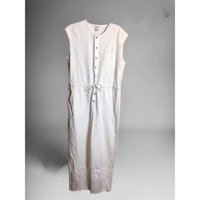 Jordache Women One pice Denim Jumpsuit Sz. Large Cream NWT  Trendy Jumpsuit  - Image 1 of 4