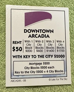 Vtg Arcadia-opoly Late For The Sky Replacement Property-Downtown Arcadia - Picture 1 of 4