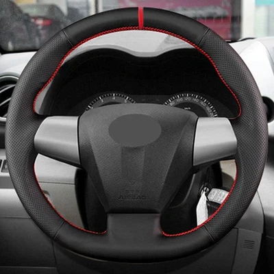 Cubierta de volante de costura Red-Line para Toyota RAV4 2010 2011 2012 2013 2014 Foto 1 de 4