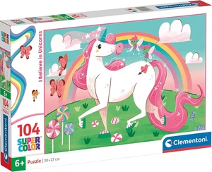 NUOVO Puzzle Clementoni 104 Pezzi 6+ SuperColor Unicorno Brillante - Foto 1 di 2