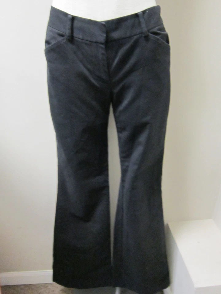 Elie Tahari 棉混纺阔腿裤黑色 2 全新无标签  — 第 1/1 张图片