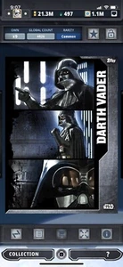 Topps Star Wars Digital Card Trader RO Steel Triptychs Darth Vader Insert Award - Picture 1 of 1