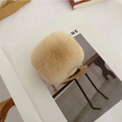 1 par de brazaletes calentadores de muñeca anillo de mano de piel de conejo Rex real coreano para mujer Foto 1 de 4