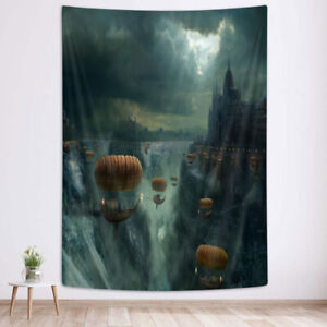 Medieval Gothic City 3D Extra Large Tapestry Wall Hanging Art Poster Fantasy