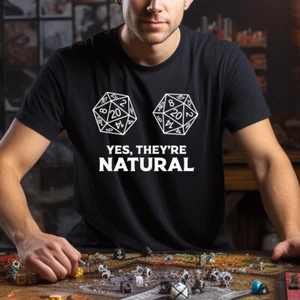 Camiseta Yes They're Natural Divertida Mazmorras y Dragones D&D DnD Dados Regalo Top - Imagen 1 de 6
