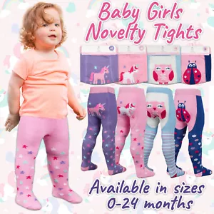1 Paio Collant Bambina Cotone Antiscivolo Grip Unicorno Coccinella Gufo 0-24 Mesi - Foto 1 di 10