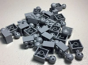 New LEGO Dark Bluish Gray Technic Brick Modified 2x2 Ball & Axle Hole 57909b x25 - Picture 1 of 4