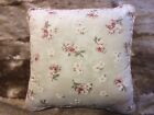 Waverly Floral & Striped Reversible Pink Flowers Cotton Throw Pillow 17x17