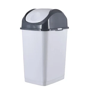 Superio 2.5 Gal Small Plastic Trash Can with Swing Top Lid – White Smoke - Picture 1 of 2