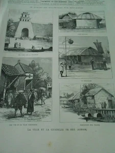 La ville et la citadelle de Hué Annam Gravure 1883 - Picture 1 of 1