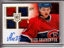 2013-14 Panini Prime #117 Alex Galchenyuk RC AUTO QUAD JERSEY /199 Canadiens