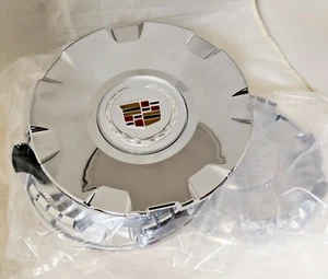 4 Cadillac CTS & STS 17 CHROME CENTER CAPS WITH CADILLAC SILVER ACRYLIC LOGOS - Picture 1 of 2
