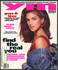 YM Magazine December 1990/January 1991 Cindy Crawford ~90s Fashion/Pop Culture - Picture 1 of 7