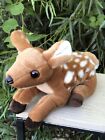 Baby Deer / Fawn, spotted plush laying down - Christmas centerpiece, decor 10”L