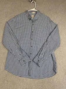 J Crew Shirt Mens XL  Button Up White Blue Check Slim Brushed Twill Preppy - Picture 1 of 10