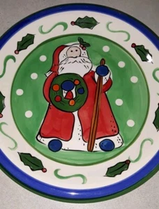 2 Vintage Libbey Father Christmas Santa Clause Dinner Plates 10.5 Inch - Picture 1 of 7